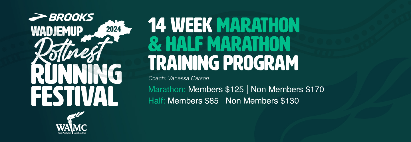 Event details for 2024 Rottnest Marathon & Half Marathon Training