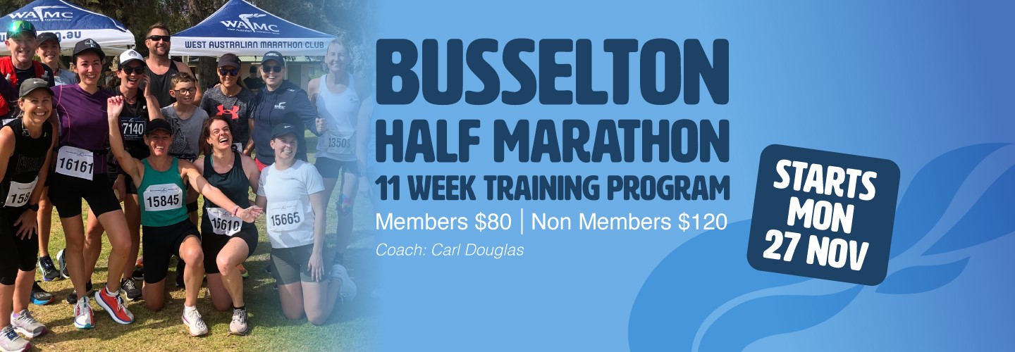 Busselton Half Marathon Training Program banner