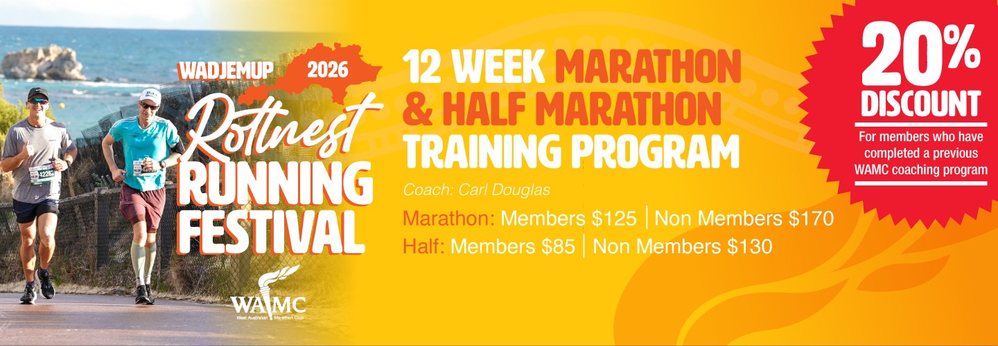 2026 Rottnest Marathon & Half Marathon Training Program banner