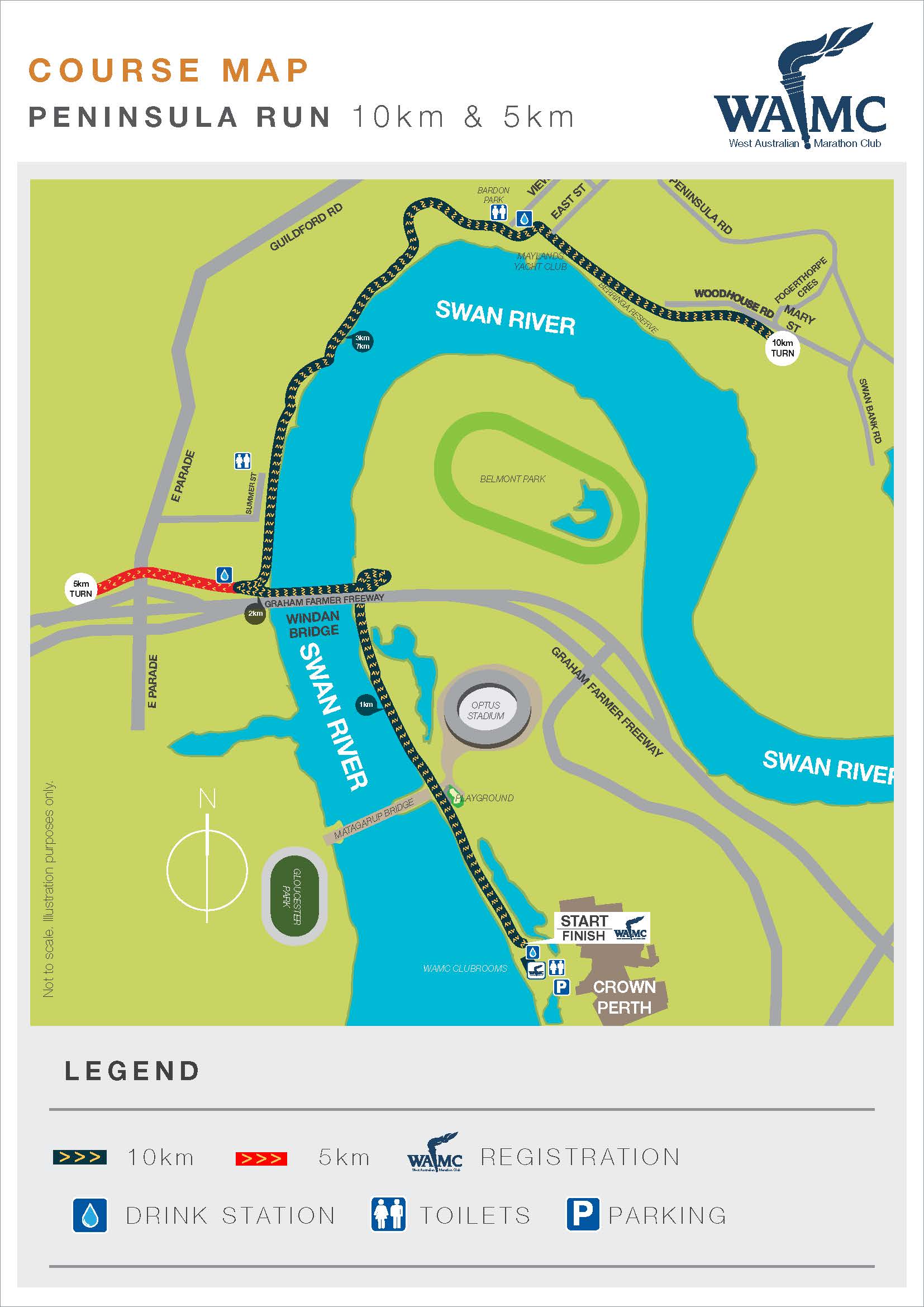 Perth Marathon Course Event details for Peninsula Run | West Australian Marathon Club