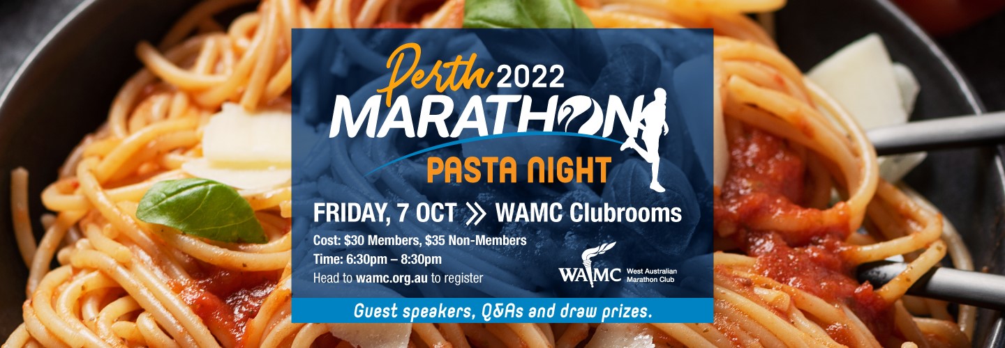 Perth Marathon Pasta Night banner